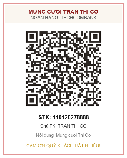 Mã QR mừng cưới Cô dâu Thị Cơ